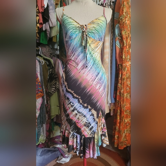 Vintage Dresses & Skirts - sS/M 💖 Vintage Colorful Abstract Print Dress